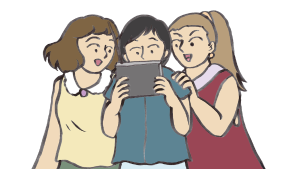 ワンセグを見ているイメージ画像